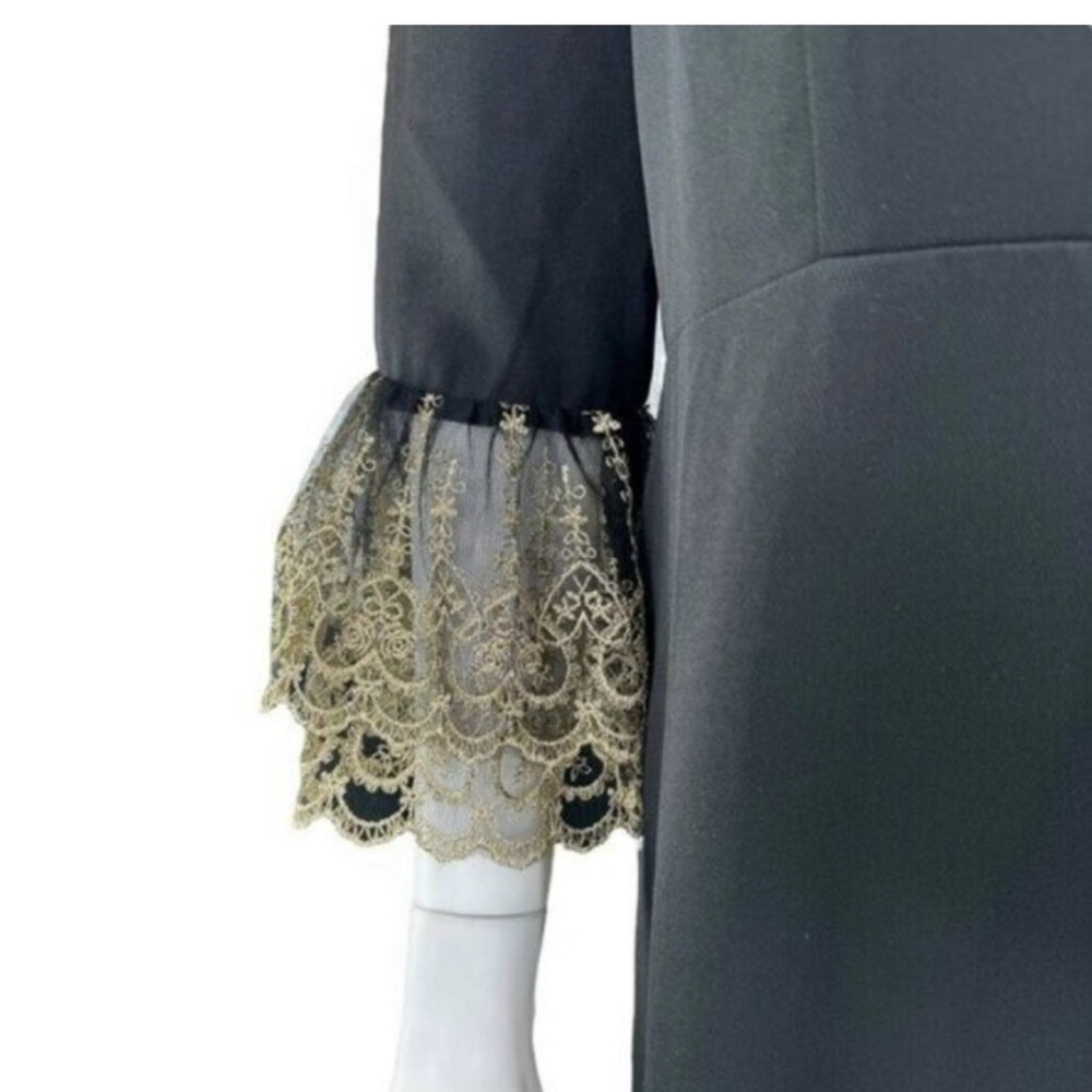 Pomander Place NEW Black Lillith Gold Lace Formal Maxi Dress Size XXXL NWT - Picture 4 of 5